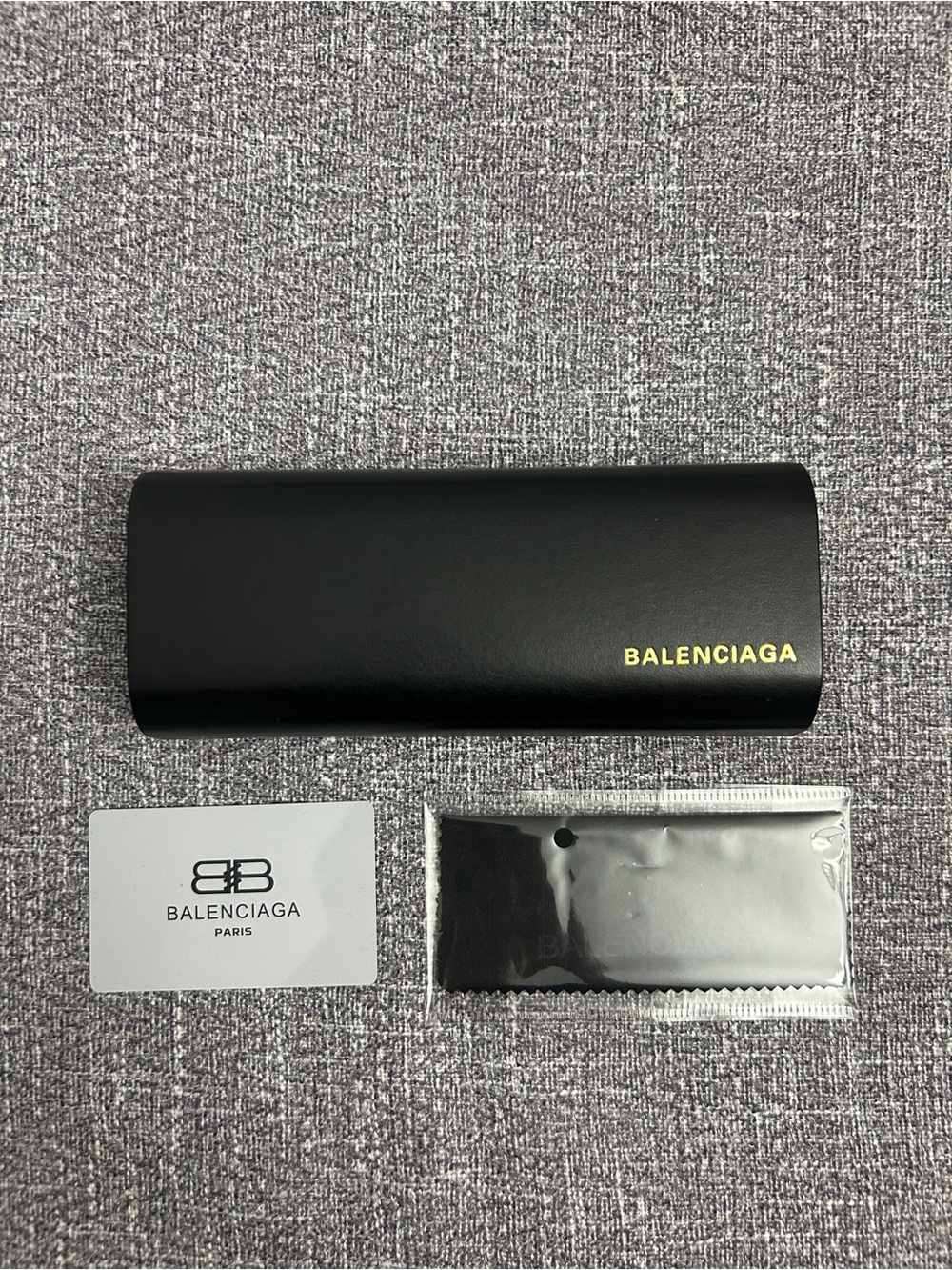 Balenciaga Black Eyewear Case with Gold Logo